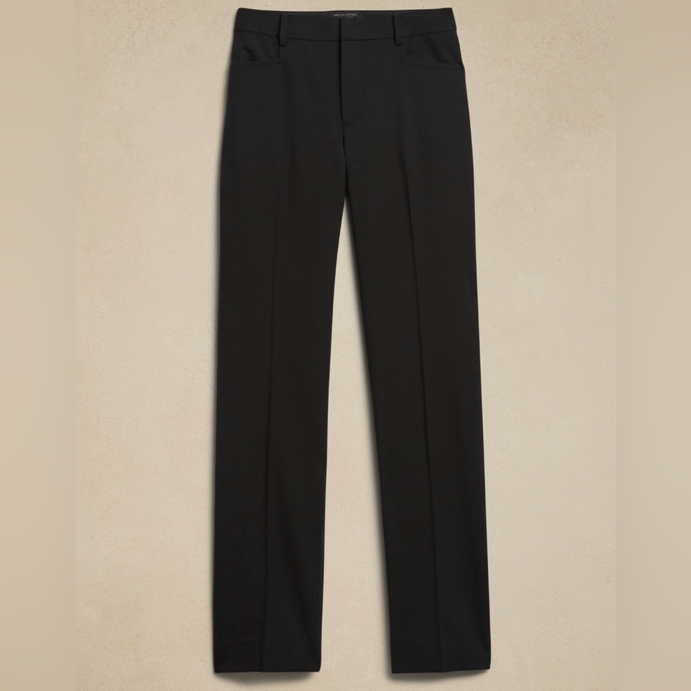 NWT! Banana Republic Black Siena Straight Wool Pant - ALL SIZES LONG - Picture 6 of 9